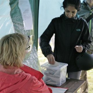 Wahlzelt beim Welcome Festival 2017